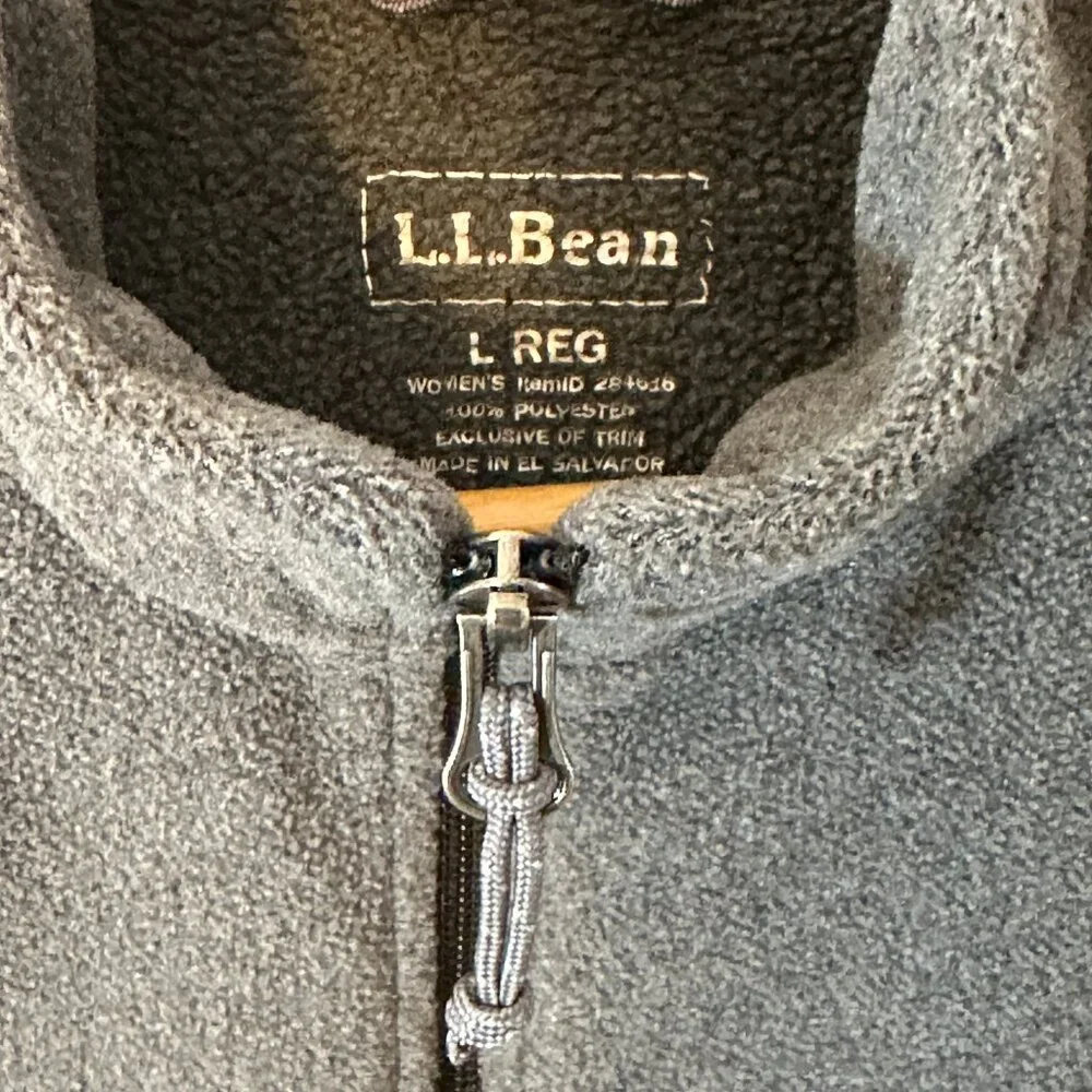 L.L.Bean Women's Mountain Classic Fleece Vest Gray Size Large - Cozy! - Picture 3 of 8